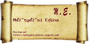 Mátyási Edina névjegykártya