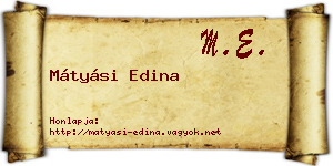 Mátyási Edina névjegykártya